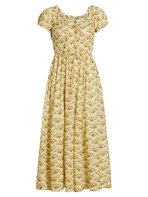 Ashlynn Floral Cotton Midi-Dress