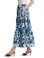 Melanie Floral Tiered Midi Skirt