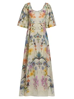Floral Scoopneck Fit & Flare Maxi Dress