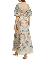 Floral Scoopneck Fit & Flare Maxi Dress