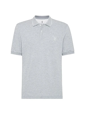 Cotton Piqué Polo Shirt with Logo