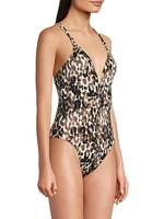 Daphy Leopard Print One-Piece Swimsuit