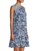 Mue Eyelet Printed Minidress