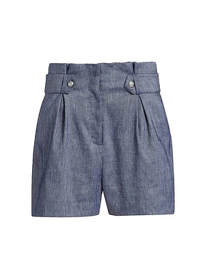 Runo Linen-Blend High-Waisted Shorts