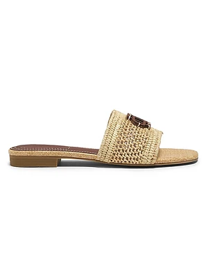Delphi Raffia Flat Sandals