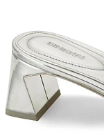 Monogram 50MM Metallic Leather Block-Heel Sandals