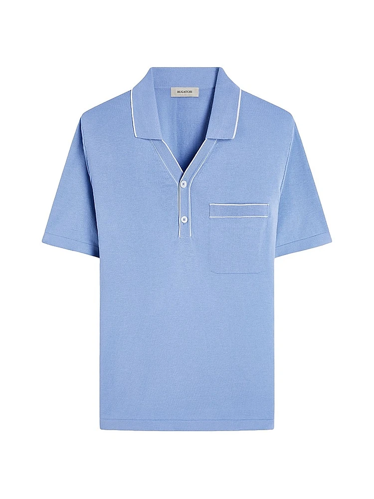 Johnny Collar Cotton-Silk Sweater