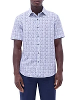 Orson Printed Woven Shaped Button-Front Shirt