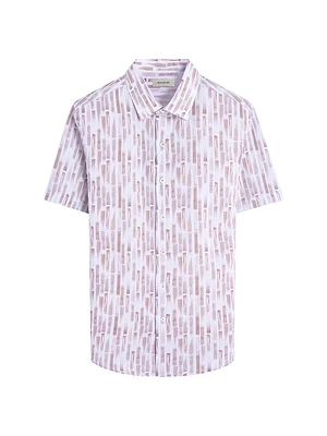 Orson Printed Seersucker Shape Button-Front Shirt