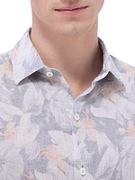 Julian Linen Shaped Button-Front Shirt