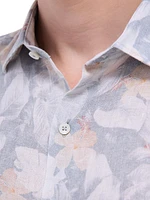 Julian Linen Shaped Button-Front Shirt