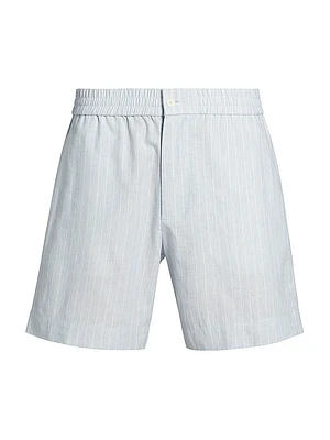 Sebastion Pinstriped Cotton & Linen Shorts