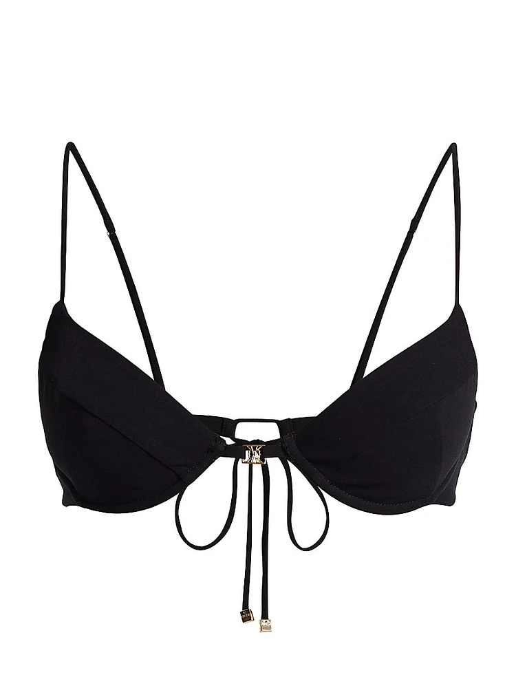 Self-Tie Demi Bikini Top