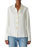Novelty Silk Button-Front Shirt