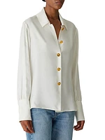 Novelty Silk Button-Front Shirt