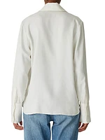 Novelty Silk Button-Front Shirt