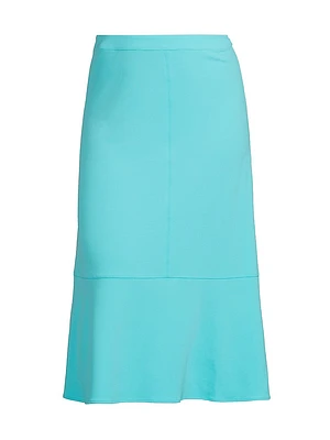 Plus Stretch Crepe A-Line Midi-Skirt