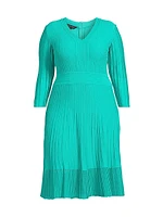 Plus Textured Soft Knit Midi-Dress