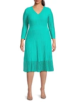 Plus Textured Soft Knit Midi-Dress