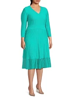 Plus Textured Soft Knit Midi-Dress