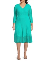 Plus Textured Soft Knit Midi-Dress