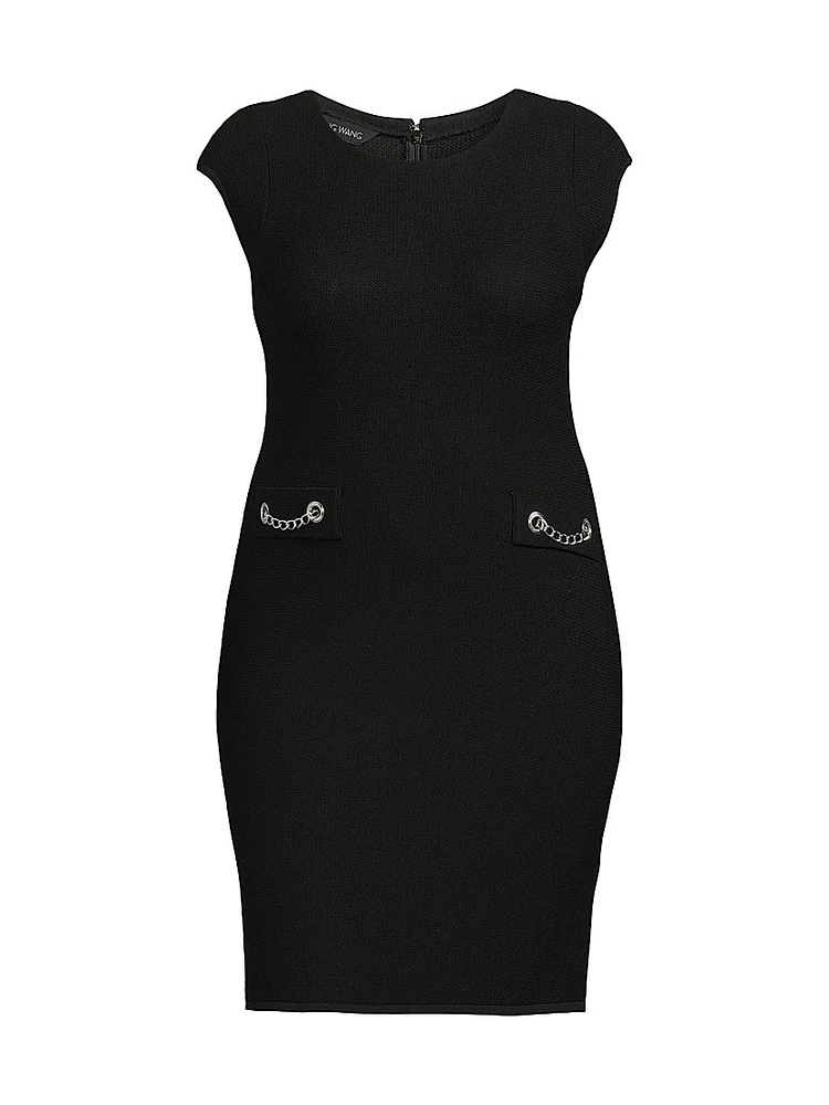 Plus Embellished Cap-Sleeve Sheath Dress