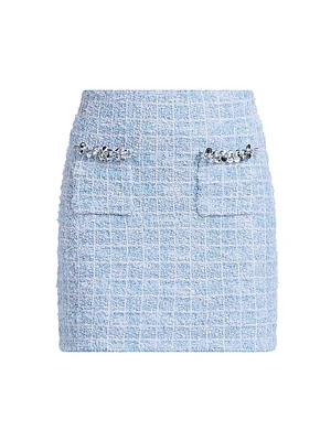 Check Knit Miniskirt