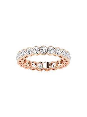 14K Rose Gold & Round Natural Diamond Eternity Band/2.00-5.00 TCW
