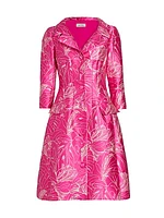 Floral Jacquard Coat Dress