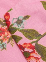 Beatrix Floral Linen Strapless A-Line Minidress
