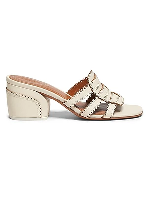 Goldie 65MM Scalloped Leather Sandals