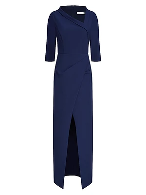 Helena Stretch-Crêpe Column Gown