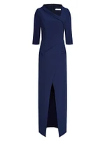 Helena Stretch-Crêpe Column Gown
