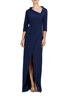 Helena Stretch-Crêpe Column Gown