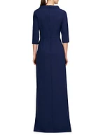 Helena Stretch-Crêpe Column Gown