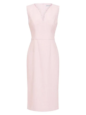 Elliana Crystal-Embellished Stretch-Bouclé Midi-Dress