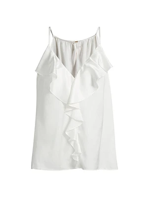Bronwyn Ruffled Silk Sleeveless Top