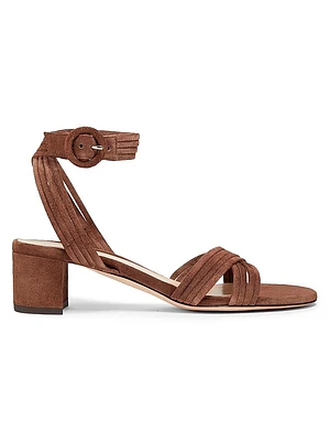45MM Suede Block-Heel Sandals