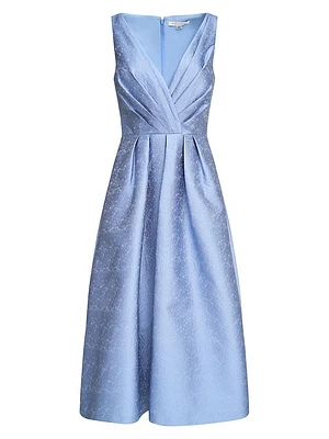 Olivia Jacquard Sleeveless Midi-Dress