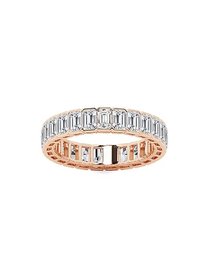 14K Rose Gold & Emerald-Cut Natural Diamond Eternity Band/3.00-5.00 TCW