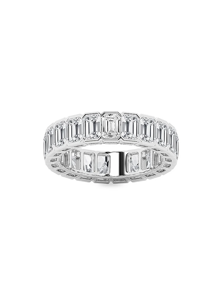 Platinum & Emerald-Cut Natural Diamond Eternity Band/3.00-5.00 TCW