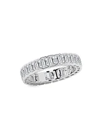Platinum & Emerald-Cut Natural Diamond Eternity Band/3.00-5.00 TCW