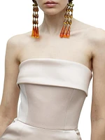 Rhea Satin Strapless Column Gown