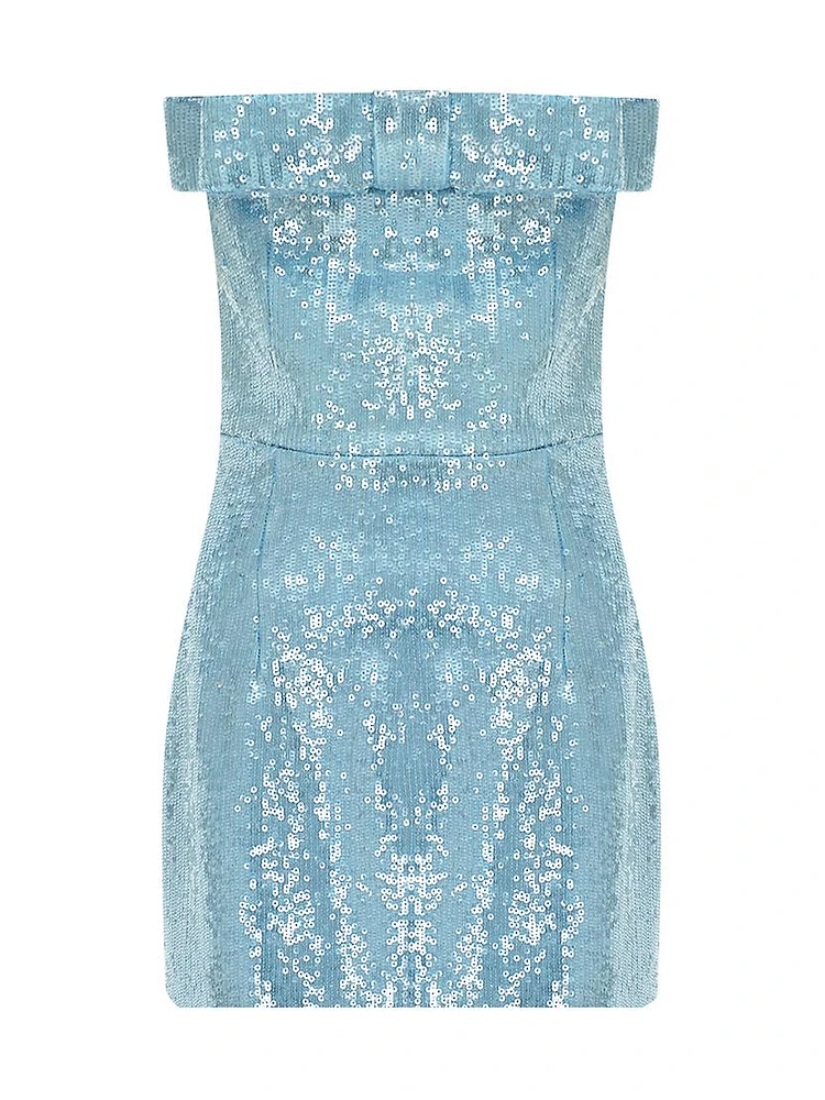 Sisu Sequined Bow Strapless Minidress