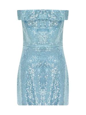 Sisu Sequined Bow Strapless Minidress