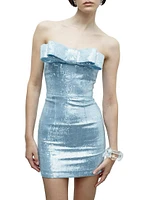 Sisu Sequined Bow Strapless Minidress