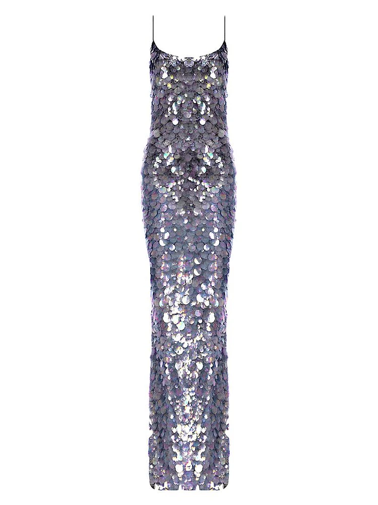 Isis Paillette Scoopneck Gown