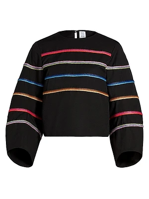 Striped Raffia Sweater
