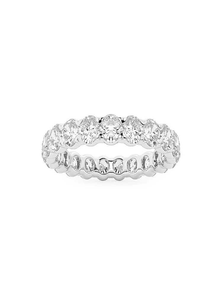 14K White Gold & Oval Natural Diamond Eternity Band/3.00-5.00 TCW