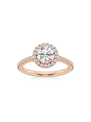 14K Gold & 1.30 TCW Natural Diamond Halo Ring